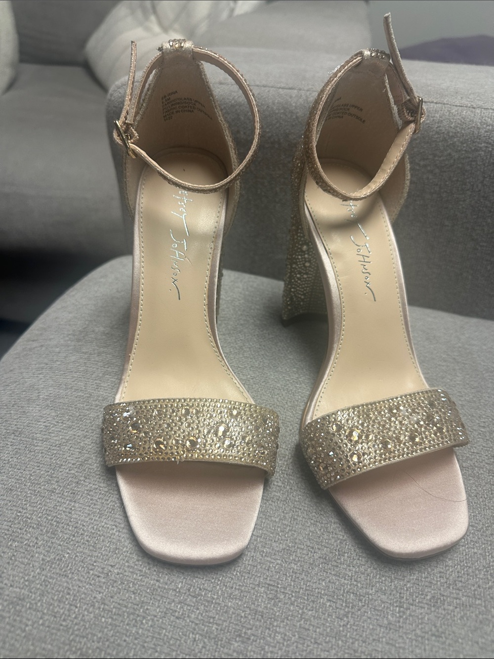 Betsey Johnson Glittering Champagne Gold Block Heels - Prom/Wedding